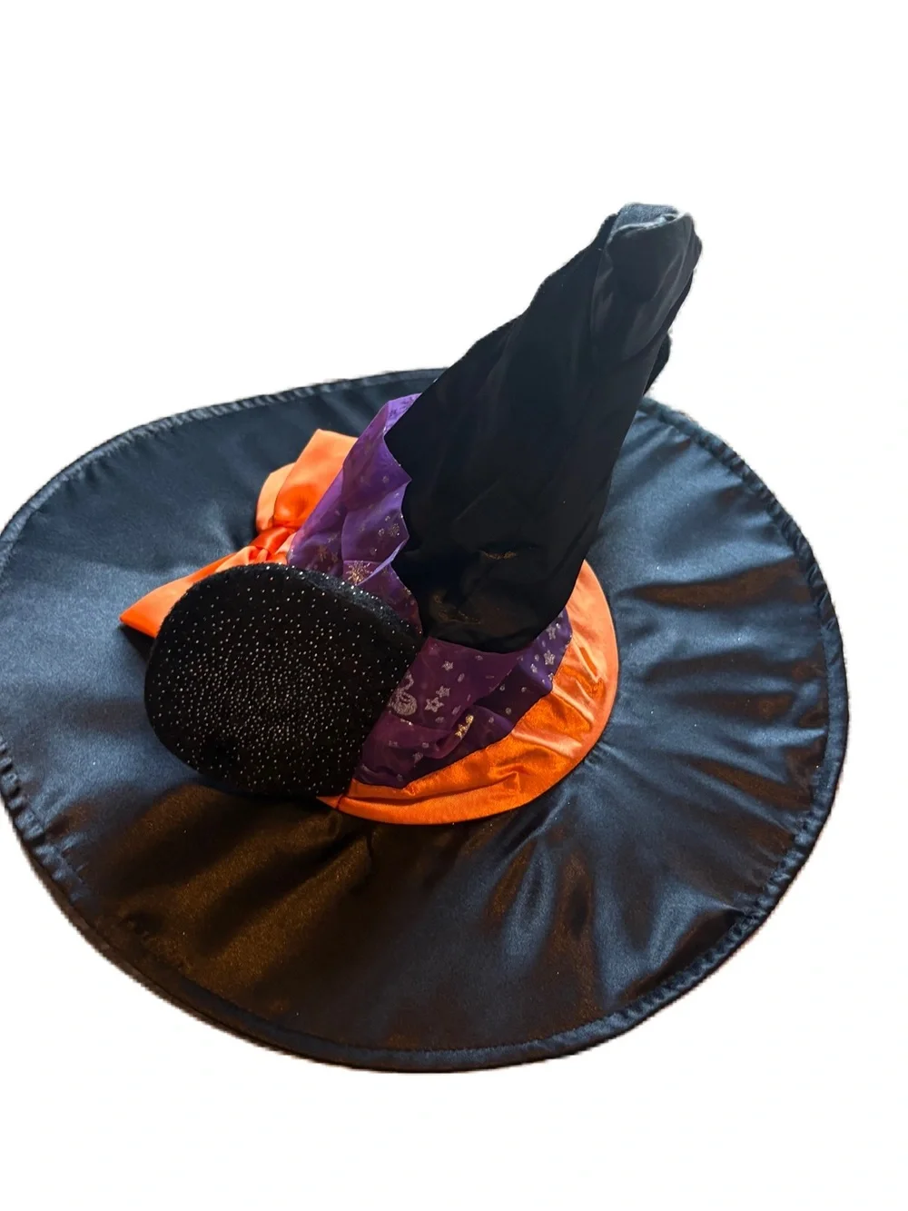 Disney Witch Hat Purple Star Band Orange Bow Minnie Mouse Halloween